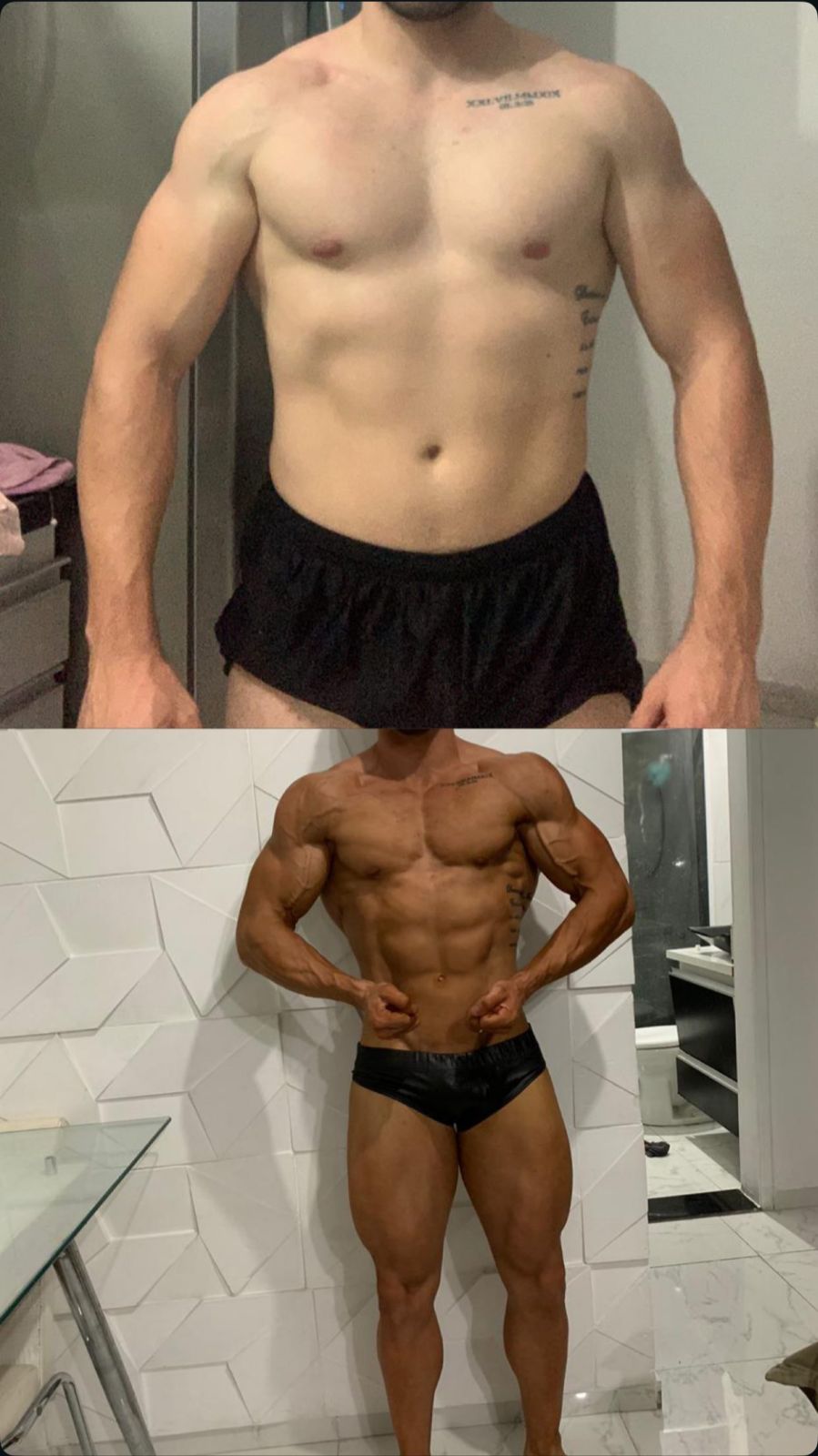 Transformação — antes e depois