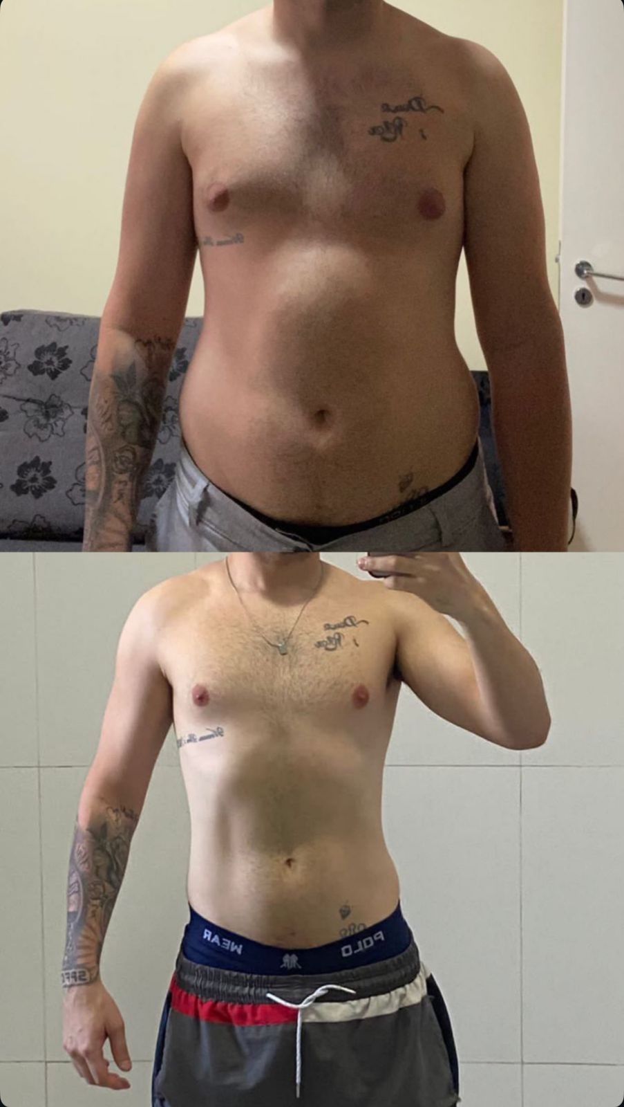 Transformação — antes e depois